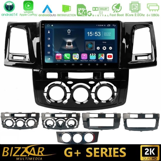 Bizzar G+ Series Toyota Hilux 2007-2016 8core Android14 6+128GB Navigation Multimedia Tablet 9"