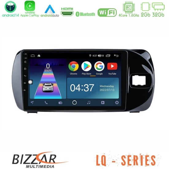 Bizzar LQ Series 4Core Android14 2+32GB Toyota Yaris (Vitz) 2015-2020 RHD Navigation Multimedia Tablet 9" Με Carplay & Android Auto