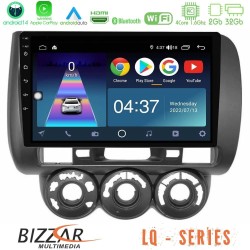 Bizzar LQ Series 4Core Android14 2+32GB Honda Jazz (Fit) 2002-2008 (RHD) Manual A/C Navigation Multimedia Tablet 9" Με Carplay & Android Auto