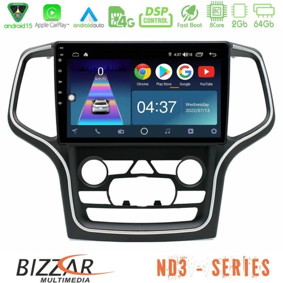 Bizzar ND3 Series 8Core Android15 2+64GB Jeep Grand Cherokee 2014-2020 Navigation Multimedia Tablet 10"