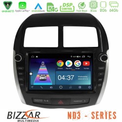 Bizzar ND3 Series 8Core Android15 2+64GB  Mitsubishi ASX 2013-2018 Navigation Multimedia Tablet 9" (Oem Look)