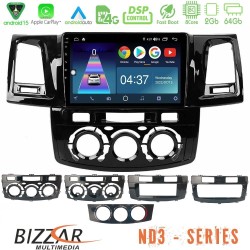 Bizzar ND3 Series 8Core Android15 2+64GB  Toyota Hilux 2007-2016 Navigation Multimedia Tablet 9"