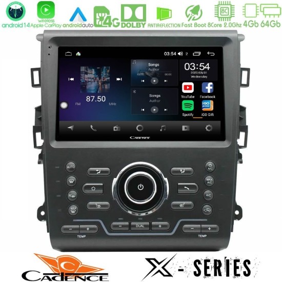 Cadence X Series Ford Mondeo 2014-2021 8core Android 14 4+64GB Navigation Multimedia Tablet 9"