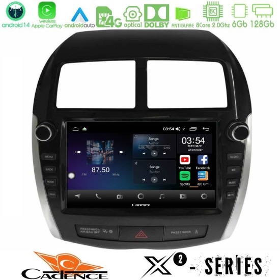 Cadence X2 Series 8Core Android14 6+128GB Mitsubishi ASX 2013-2018 Navigation Multimedia Tablet 9" (Oem Look) Cadence X2 Series 8Core Android14 6+128GB Mitsubishi ASX 2013-2018 Navigation Multimedia Tablet 9" (Oem Look)