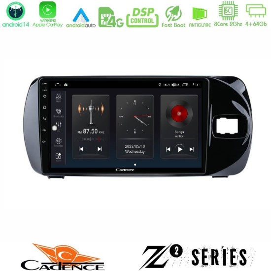 Cadence Z2 Series 8Core Android14 4+64GB Toyota Yaris (Vitz) 2015-2020 RHD Navigation Multimedia Tablet 9" Με Carplay & Android Auto