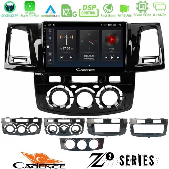Cadence Z2 Series 8Core Android14 4+64GB  Toyota Hilux 2007-2016 Navigation Multimedia Tablet 9" Με Carplay & Android Auto