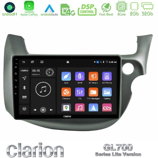 Clarion GL700 Lite Series 8Core Android11 2+32GB Honda Jazz (Fit) 2009-2013 RHD Navigation Multimedia Tablet 10" Με Carplay & Android Auto