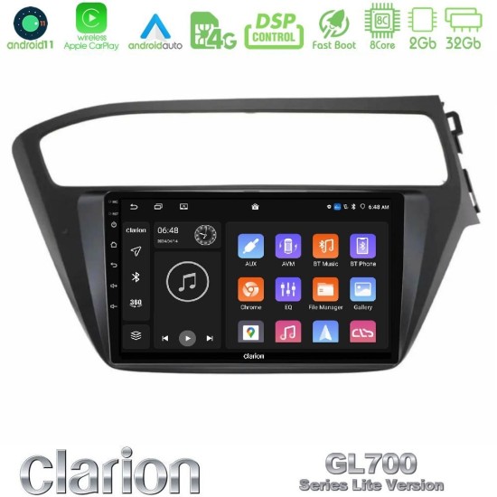 Clarion GL700 Lite Series 8Core Android11 2+32GB Hyundai i20 2018-2020 RHD Navigation Multimedia Tablet 9" Με Carplay & Android Auto Clarion GL700 Lite Series 8Core Android11 2+32GB Hyundai i20 2018-2020 RHD Navigation Multimedia Tablet 9" Με Carplay & Android Auto