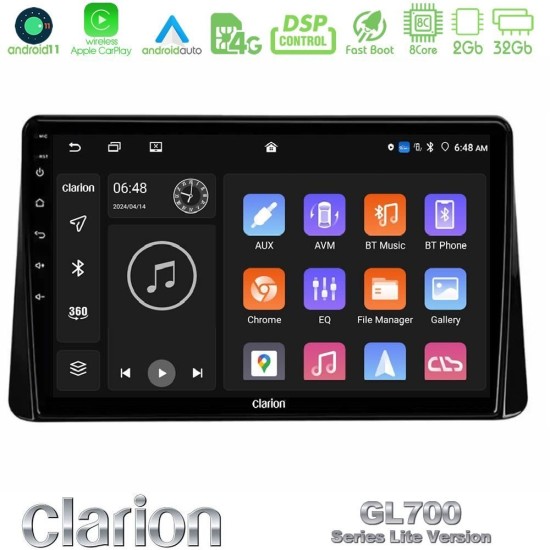 Clarion GL700 Lite Series 8Core Android11 2+32GB Mitsubishi Eclipse Cross 2018-2023 Navigation Multimedia Tablet 9" Με Carplay & Android Auto
