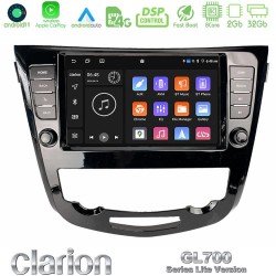 Clarion GL700 Lite Series 8Core Android11 2+32GB Nissan Qashqai J11 (AUTO A/C) Navigation Multimedia Tablet 9" Με Carplay & Android Auto