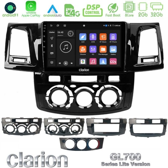 Clarion GL700 Lite Series 8Core Android11 2+32GB Toyota Hilux 2007-2016 Navigation Multimedia Tablet 9" Με Carplay & Android Auto Clarion GL700 Lite Series 8Core Android11 2+32GB Toyota Hilux 2007-2016 Navigation Multimedia Tablet 9" Με Carplay & Android Auto