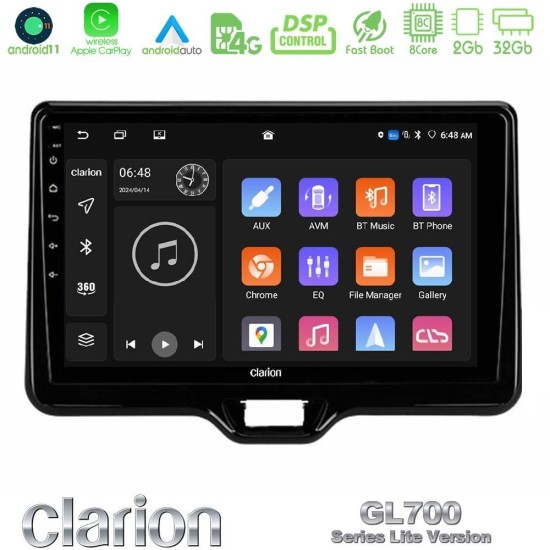Clarion GL700 Lite Series 8Core Android11 2+32GB Toyota Yaris Cross RHD 2020-> (Low Version) Navigation Multimedia Tablet 9" Με Carplay & Android Auto