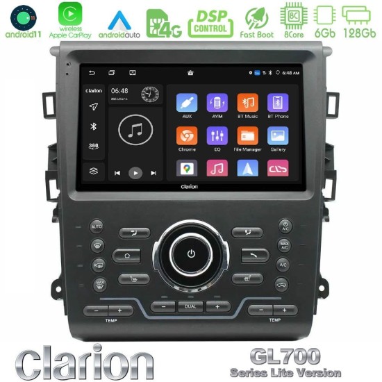 Clarion GL700 Lite Series 8Core Android11 6+128GB Ford Mondeo 2014-2021 Navigation Multimedia Tablet 9" Με Carplay & Android Auto
