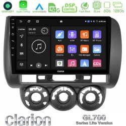 Clarion GL700 Lite Series 8Core Android11 6+128GB Honda Jazz (Fit) 2002-2008 (RHD) Manual A/C Navigation Multimedia Tablet 9" Με Carplay & Android Auto