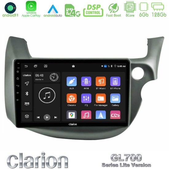 Clarion GL700 Lite Series 8Core Android11 6+128GB Honda Jazz (Fit) 2009-2013 RHD Navigation Multimedia Tablet 10" Με Carplay & Android Auto