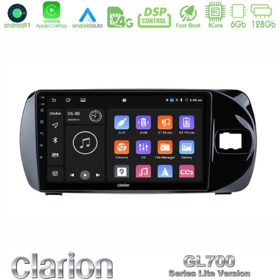 Clarion GL700 Lite Series 8Core Android11 6+128GB Toyota Yaris (Vitz) 2015-2020 RHD Navigation Multimedia Tablet 9" Με Carplay & Android Auto Clarion GL700 Lite Series 8Core Android11 6+128GB Toyota Yaris (Vitz) 2015-2020 RHD Navigation Multimedia Tablet 9" Με Carplay & Android Auto