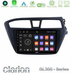 Clarion GL300 Series 4Core Android11 2+32GB Hyundai i20 2014-2018 RHD Navigation Multimedia Tablet 9" Με Carplay & Android Auto