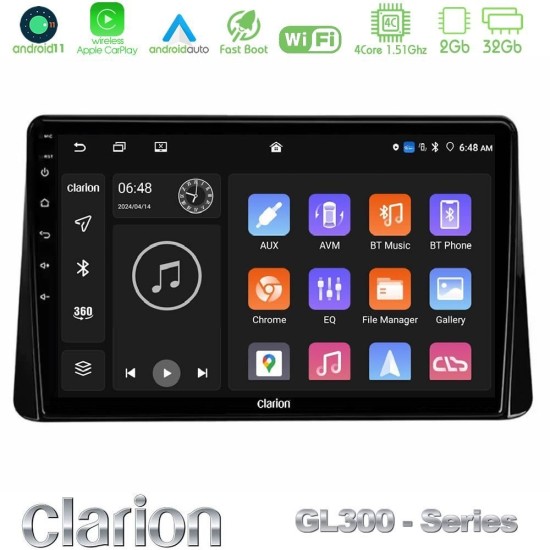 Clarion GL300 Series 4Core Android11 2+32GB Mitsubishi Eclipse Cross 2018-2023 Navigation Multimedia Tablet 9" Με Carplay & Android Auto