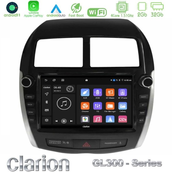 Clarion GL300 Series 4Core Android11 2+32GB Mitsubishi ASX 2013-2018 Navigation Multimedia Tablet 9" Με Carplay & Android Auto (Oem Look) Clarion GL300 Series 4Core Android11 2+32GB Mitsubishi ASX 2013-2018 Navigation Multimedia Tablet 9" Με Carplay & Android Auto (Oem Look)
