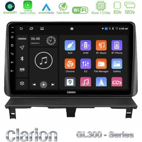 Clarion GL300 Series 4Core Android11 2+32GB Peugeot Partner / Citroën Berlingo 2002-2008 Navigation Multimedia Tablet 9" Με Carplay & Android Auto