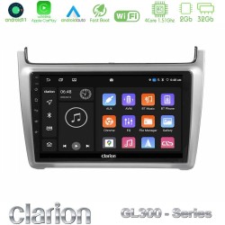 Clarion GL300 Series 4Core Android11 2+32GB Vw Polo 2014-2017 Navigation Multimedia Tablet 9" Με Carplay & Android Auto (Silver) Clarion GL300 Series 4Core Android11 2+32GB Vw Polo 2014-2017 Navigation Multimedia Tablet 9" Με Carplay & Android Auto (Silver)