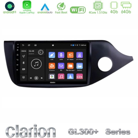 Clarion GL300+ Series 4Core Android11 4+64GB Kia Cee’d/ProCeed 2013-2017 RHD Navigation Multimedia Tablet 9"