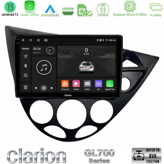 Clarion GL700 Series 8Core Android13 4+64GB Ford Focus 1999-2004 (RHD) Navigation Multimedia Tablet 9" Με Carplay & Android Auto