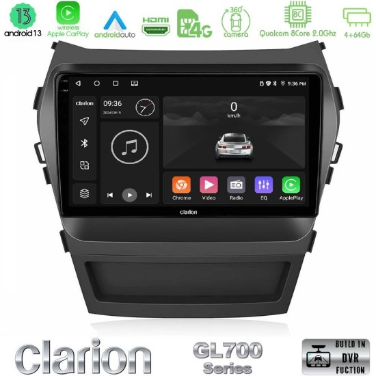 Clarion GL700 Series 8Core Android13 4+64GB Hyundai iX45 2012-2017 Navigation Multimedia Tablet 9" Με Carplay & Android Auto Clarion GL700 Series 8Core Android13 4+64GB Hyundai iX45 2012-2017 Navigation Multimedia Tablet 9" Με Carplay & Android Auto