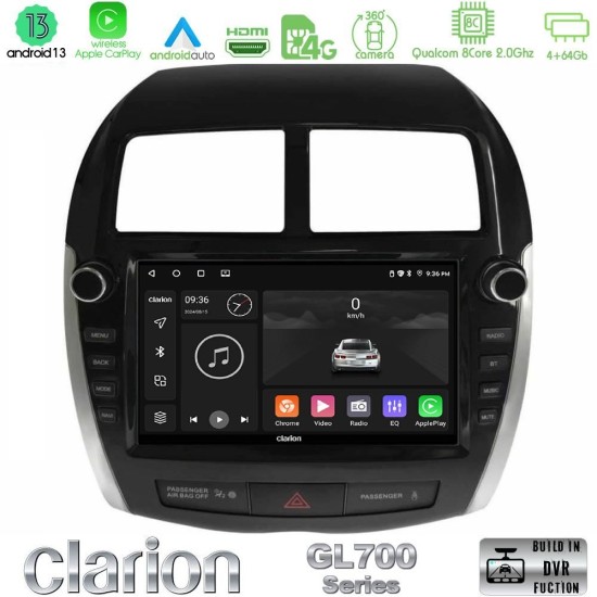 Clarion GL700 Series 8Core Android13 4+64GB Mitsubishi ASX 2013-2018 Navigation Multimedia Tablet 9" Με Carplay & Android Auto (Oem Look)