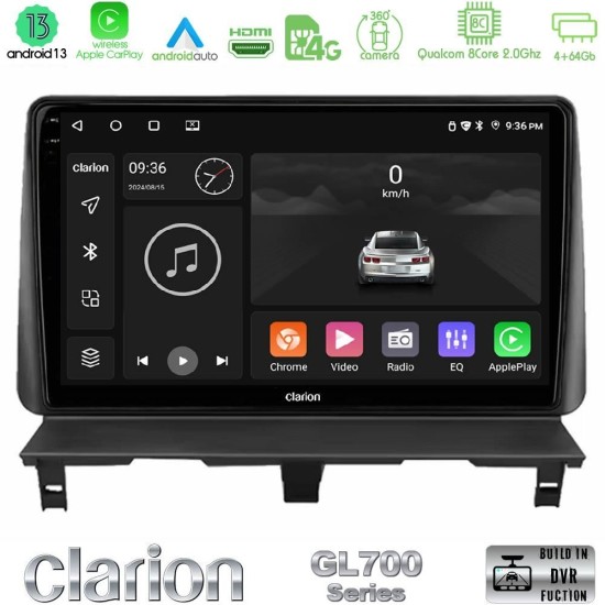 Clarion GL700 Series 8Core Android13 4+64GB Peugeot Partner / Citroën Berlingo 2002-2008 Navigation Multimedia Tablet 9" Με Carplay & Android Auto