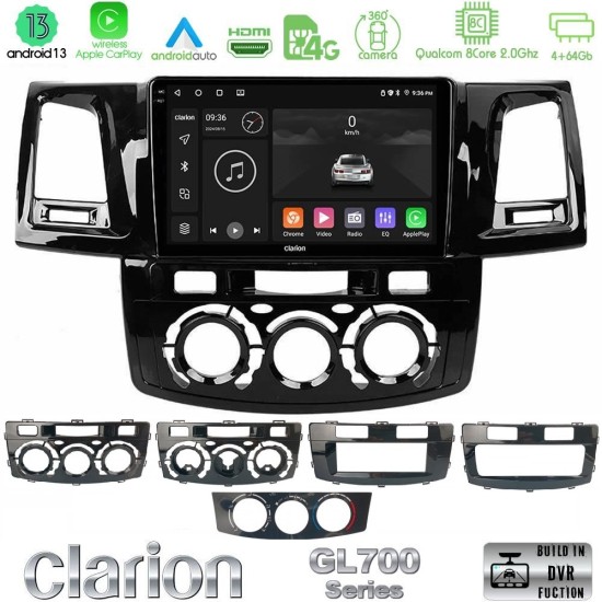 Clarion GL700 Series 8Core Android13 4+64GB Toyota Hilux 2007-2016 Navigation Multimedia Tablet 9" Με Carplay & Android Auto Clarion GL700 Series 8Core Android13 4+64GB Toyota Hilux 2007-2016 Navigation Multimedia Tablet 9" Με Carplay & Android Auto