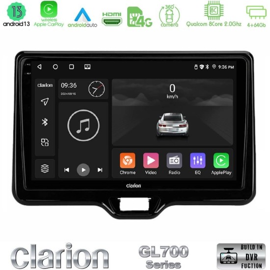 Clarion GL700 Series 8Core Android13 4+64GB Toyota Yaris Cross RHD 2020-> (Low Version) Navigation Multimedia Tablet 9" Με Carplay & Android Auto Clarion GL700 Series 8Core Android13 4+64GB Toyota Yaris Cross RHD 2020-> (Low Version) Navigation Multimedia Tablet 9" Με Carplay & Android Auto