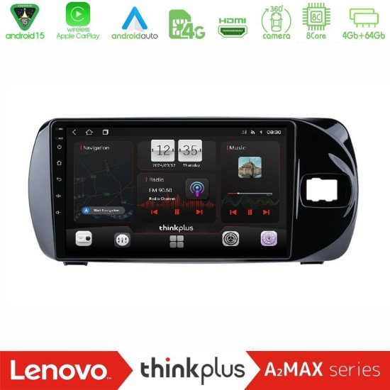 Lenovo Thinkplus A2MAX Series 8Core Android15 4+64GB Toyota Yaris (Vitz) 2015-2020 RHD Navigation Multimedia Tablet 9"
