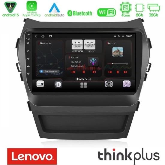 Lenovo Thinkplus Series 4Core Android15 2+32GB Hyundai iX45 2012-2017 Navigation Multimedia Tablet 9" Με Carplay & Android Auto Lenovo Thinkplus Series 4Core Android15 2+32GB Hyundai iX45 2012-2017 Navigation Multimedia Tablet 9" Με Carplay & Android Auto