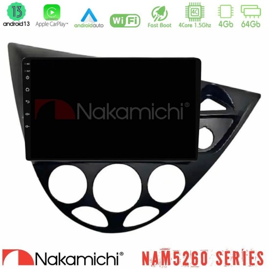 Nakamichi NAM5260 Series 4Core Android13 4+64GB Ford Focus 1999-2004 (RHD) Navigation Multimedia Tablet 9" Με Carplay & Android Auto Nakamichi NAM5260 Series 4Core Android13 4+64GB Ford Focus 1999-2004 (RHD) Navigation Multimedia Tablet 9" Με Carplay & Android Auto