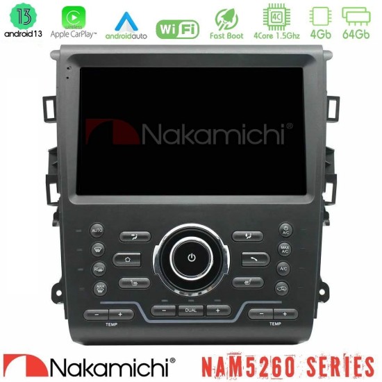 Nakamichi NAM5260 Series 4Core Android13 4+64GB Ford Mondeo 2014-2021 Navigation Multimedia Tablet 9" Με Carplay & Android Auto Nakamichi NAM5260 Series 4Core Android13 4+64GB Ford Mondeo 2014-2021 Navigation Multimedia Tablet 9" Με Carplay & Android Auto