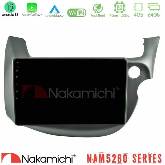 Nakamichi NAM5260 Series 4Core Android13 4+64GB Honda Jazz (Fit) 2009-2013 RHD Navigation Multimedia Tablet 10" Με Carplay & Android Auto