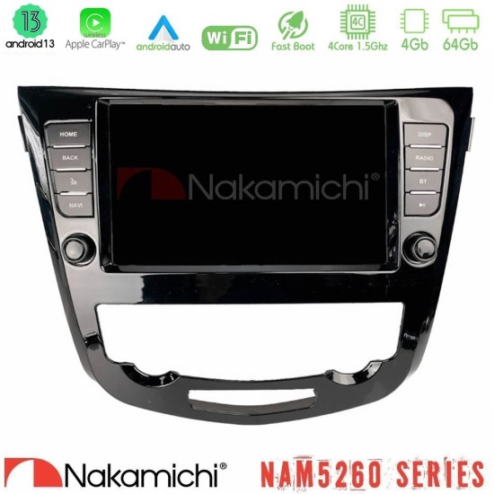 Nakamichi NAM5260 Series 4Core Android13 4+64GB Nissan Qashqai J11 (AUTO A/C) Navigation Multimedia Tablet 9" Με Carplay & Android Auto