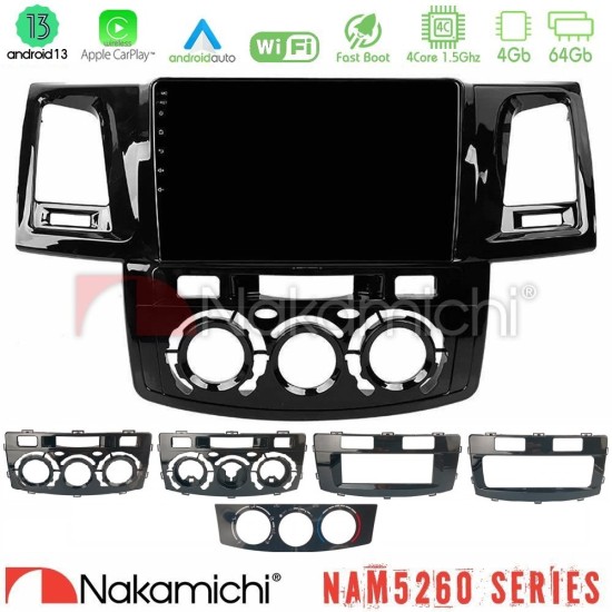 Nakamichi NAM5260 Series 4Core Android13 4+64GB Toyota Hilux 2007-2016 Navigation Multimedia Tablet 9" Με Carplay & Android Auto