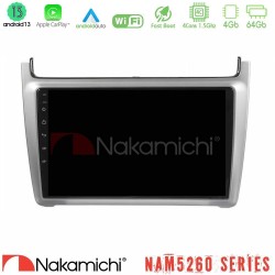 Nakamichi NAM5260 Series 4Core Android13 4+64GB Vw Polo 2014-2017 Navigation Multimedia Tablet 9" Με Carplay & Android Auto (Silver) Nakamichi NAM5260 Series 4Core Android13 4+64GB Vw Polo 2014-2017 Navigation Multimedia Tablet 9" Με Carplay & Android Auto (Silver)