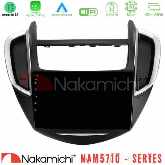 Nakamichi NAM5710 Series 8Core Android13 4+64GB  Chevrolet Trax 2013-2020 Navigation Multimedia Tablet 9"