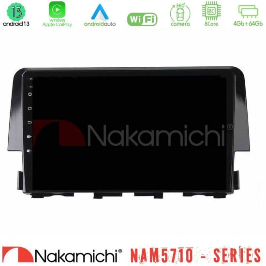 Nakamichi NAM5710 Series 8Core Android13 4+64GB  Honda Civic 2016-2020 Navigation Multimedia Tablet 9"