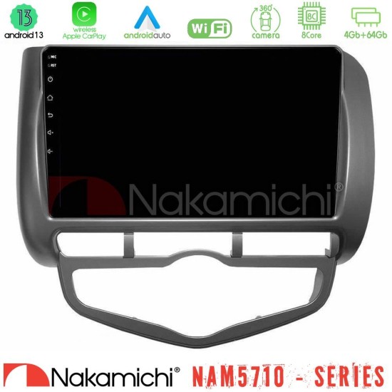 Nakamichi NAM5710 Series 8Core Android13 4+64GB  Honda Jazz 2002-2008 (Auto A/C) Navigation Multimedia Tablet 9"