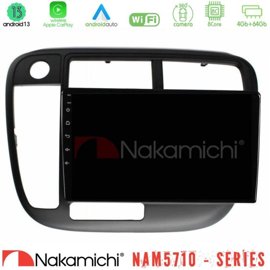Nakamichi NAM5710 Series 8Core Android13 4+64GB Honda Civic 1995-2001 Navigation Multimedia Tablet 9"