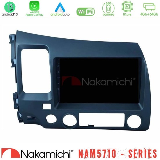 Nakamichi NAM5710 Series 8Core Android13 4+64GB  Honda Civic 2006-2011 Navigation Multimedia Tablet 9"
