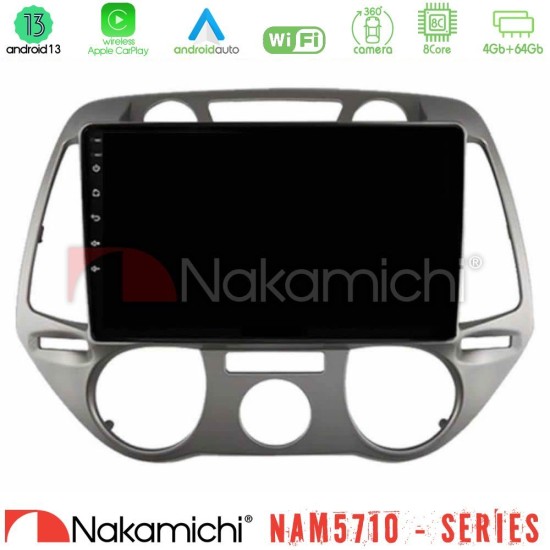 Nakamichi NAM5710 Series 8Core Android13 4+64GB Hyundai i20 2009-2012 Manual A/C Navigation Multimedia Tablet 9" Nakamichi NAM5710 Series 8Core Android13 4+64GB Hyundai i20 2009-2012 Manual A/C Navigation Multimedia Tablet 9"