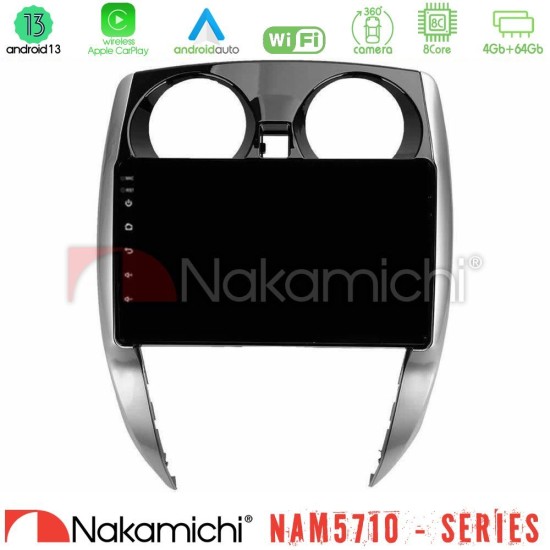 Nakamichi NAM5710 Series 8Core Android13 4+64GB  Nissan Note 2013-2018 Navigation Multimedia Tablet 10"