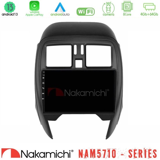 Nakamichi NAM5710 Series 8Core Android13 4+64GB  Nissan Micra 2013-2016 Navigation Multimedia Tablet 9"