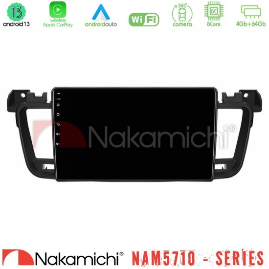 Nakamichi NAM5710 Series 8Core Android13 4+64GB  Peugeot 508 2010-2018 Navigation Multimedia Tablet 9"