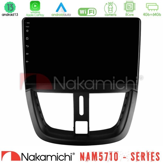 Nakamichi NAM5710 Series 8Core Android13 4+64GB  Peugeot 207 Navigation Multimedia Tablet 9"